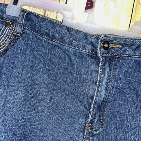 B. Street Women's Denim Pants Straight Leg Blue Size 20W - Picture 3 of 6